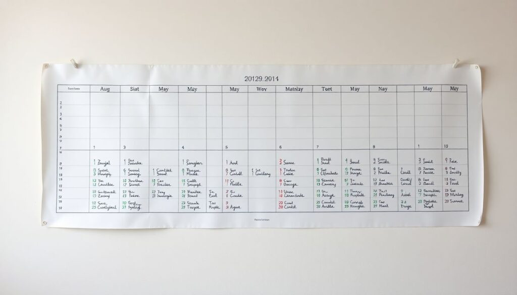 История календарей футбольных сезонов: длинные графики и записи - иллюстрация